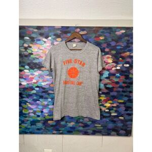 Vintage 80s Five Star Basketball Camp Graphic T Shirt Men's Large